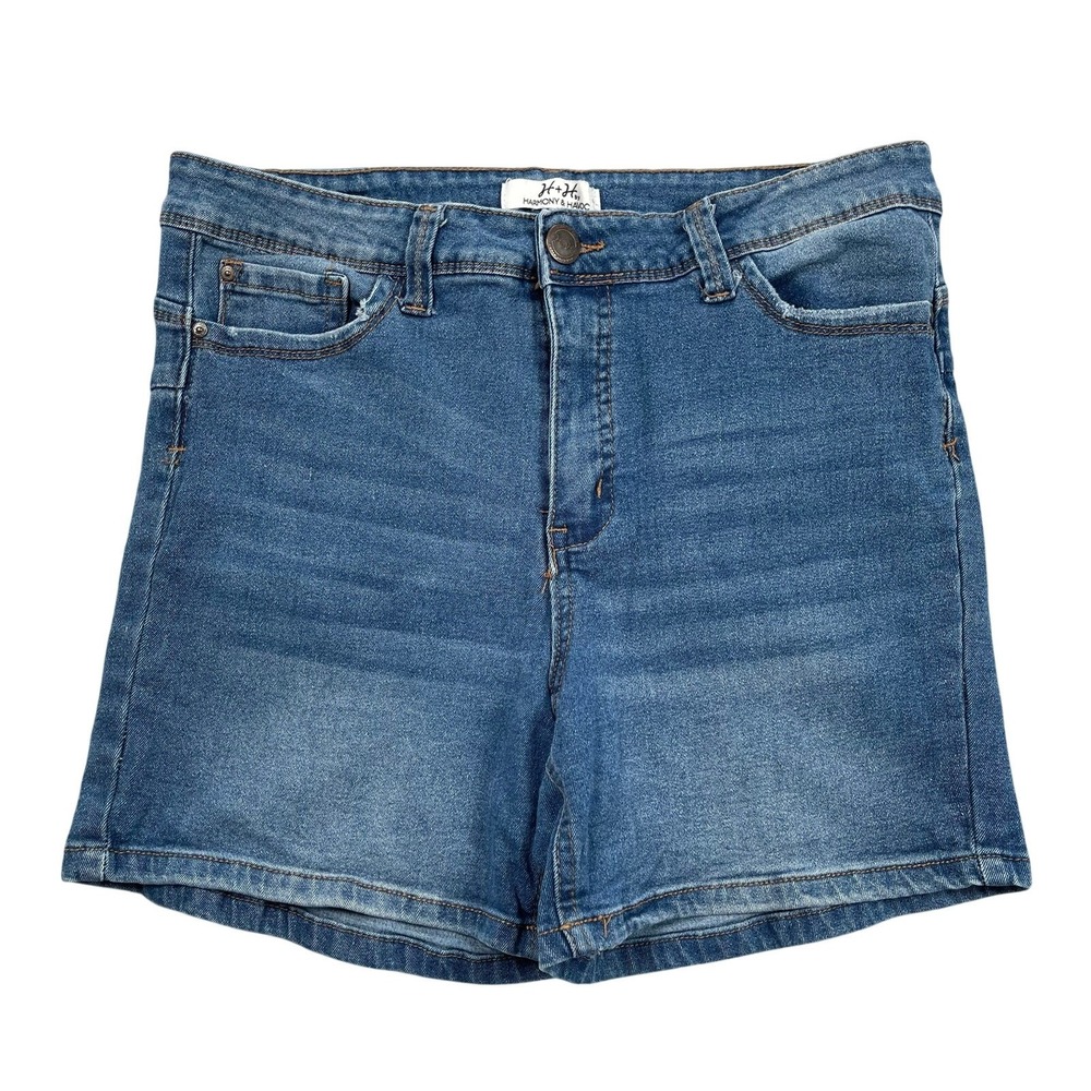H+H Harmony & Havoc Denim Shorts Womens 12 Cotton Blend Mid-rise 4.5" Inseam